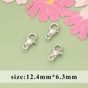 Three pieces of polished silver lobster clasps for DIY jewelry necklace and bracelets