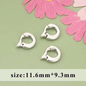 Silver lobster clasp pendant connectors for DIY pearl necklace jewelry making 11.6x9.3mm