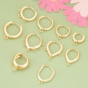 High Quality Real Gold Plated Copper Earring Hoops DIY Jewelry Making Findings Minimalist Personalized Handcrafted Accessory Material