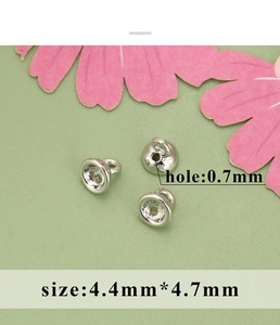Macro view of 0.7mm hole silver tone metal jewelry connectors for DIY necklaces