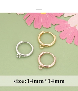Polished 14mm round copper DIY earring loops in gold silver and rose gold tones