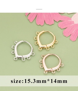 DIY copper earring connector rings in gold, silver, and rose gold with 15.3mm size