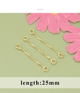 Detailed view of 25mm gold plated double loop chain link connector for DIY jewelry