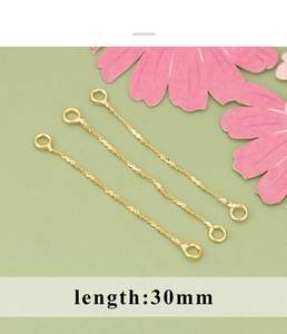 Three 30mm gold plated copper chain connectors for DIY earring making and jewelry extension