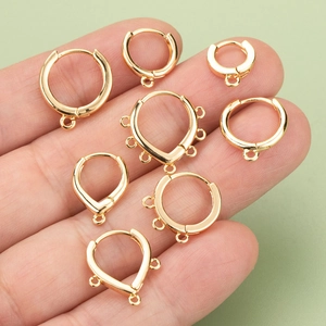 Selection of premium gold plated copper earring hoops for DIY jewelry making