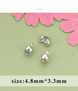 Detail von 4,8mm silbernen Kalotten Endstücken für DIY-Schmuck und Kettenverbindungen