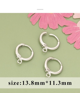 Macro view of 18K gold plated French lever back earring hooks with 13.8mm x 11.3mm size