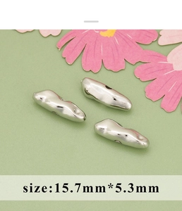 Close-up of irregular 15.7mm x 5.3mm baroque style metal beads for DIY jewelry making