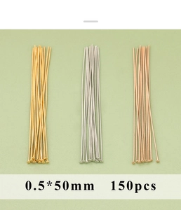 Chiodini a testa piatta 0.5x50mm oro argento e oro rosa per gioielli fai da te 150pz