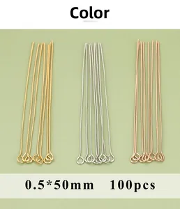 DIY jewelry 9-pins in gold, silver, and rose gold with 0.5x50mm specifications