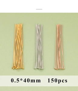 Chiodini piatti per gioielli DIY 0,5x40mm in oro, argento e oro rosa set da 150pz