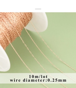 Detail of 0.25mm rose gold stainless steel chain on spool for DIY jewelry making
