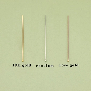 Chiodini per gioielli fai da te in oro 18K, rodio e oro rosa su base verde