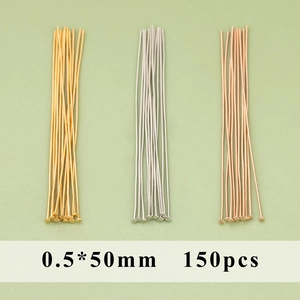 Chiodini a T in metallo 0.5x50mm per gioielli in oro, argento e oro rosa set 150pz