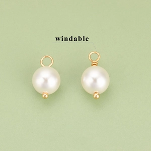 0.5mm round head pearl ball pins for jewelry making with windable gold wire details