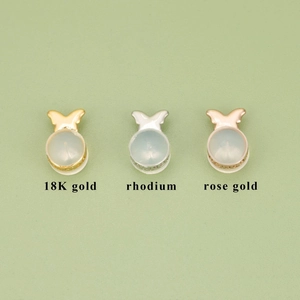 Butterfly DIY earring backs in 18K gold, rhodium, and rose gold plating with plastic