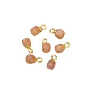 Kit de mini pendentifs en pierre naturelle avec anneau doré pour création bijoux