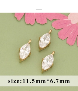 Λεπτομέρεια macro από επιχρυσωμένα ζιργκόν marquise 11,5x6,7 mm για DIY κατασκευή κοσμημάτων