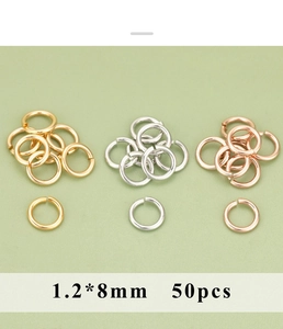 Λεπτομέρεια από DIY κρίκους 1.2*8mm σε χρυσό, ασημί και ροζ χρυσό για κατασκευή κοσμημάτων