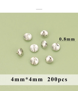 Detailed view of 200pcs 18K gold-plated 4mm round bead caps for DIY jewelry making