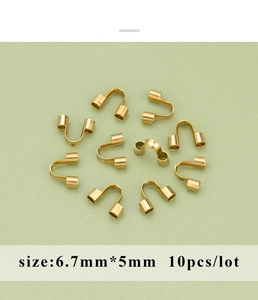 Detailed view of 6.7mm*5mm polished gold wire protectors for DIY jewelry making