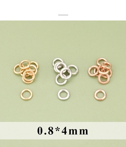 Detail van 0.8x4mm buigringen in goud, zilver en roségoud voor DIY sieraden maken