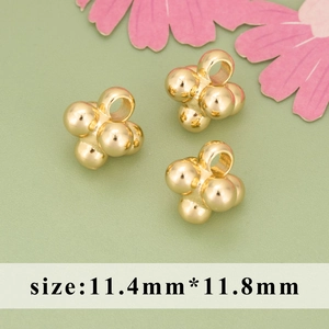 18K vergoldete Kupferperlen unregelmäßiger Anhänger für DIY-Schmuck, Größe 11,4x11,8mm