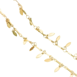 Minimalistische goldene Blattanhänger-Halskette aus robustem Edelstahl