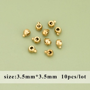 Set of 10 golden stainless steel 3.5mm round spacer beads for DIY jewelry making