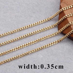 Chaîne O aplatie de 0,35 cm plaquée or 18 carats pour bijoux minimalistes DIY