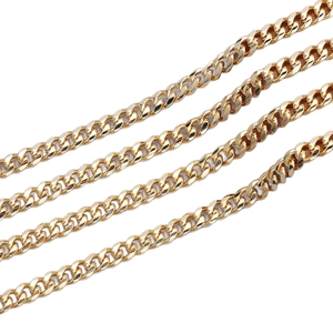 Chaîne plate en O plaquée or 18 carats avec finition polie pour création bijoux DIY