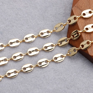 18K vergoldete Kaffeebohnen Gliederkette für DIY handgefertigten Schmuck und Basteln