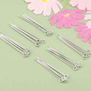 Rhodium Plated Copper Eye Pins DIY Jewelry Making Findings Basic Metal Beading Pin Accessories For Earrings Bracelet