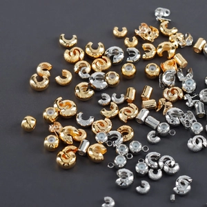 Gold and silver plated non-slip moon crimp beads for jewelry making DIY accessories