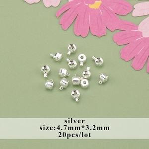 Distanziatori argentati DIY 4,7mm x 3,2mm per braccialetti in confezione da 20 pezzi