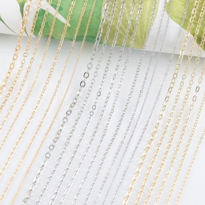 Chaîne en Cuivre Minimaliste pour la Fabrication de Bijoux Placée Or 18K 14K Rhodium Chaîne en Croix pour Collier Bracelet DIY