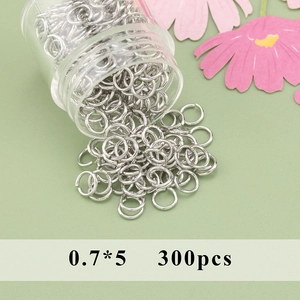 Nahaufnahme von 0,7x5mm rhodium-Biegeringe für Schmuckherstellung, 300 Stück