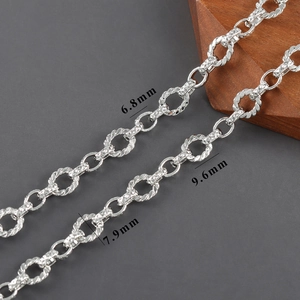 Détails de chaînes croisées dorées en forme de 8 en largeurs 6,8 mm, 7,9 mm et 9,6 mm