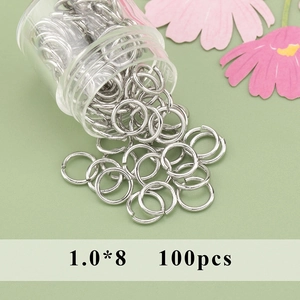 Details von 1,0x8mm rhodinierten Biegeringen für DIY-Schmuckherstellung 100 Stk