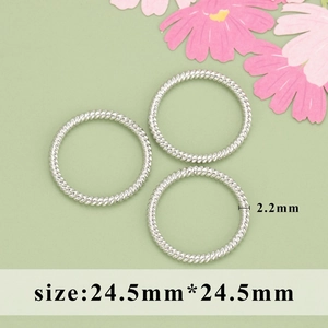 Rhodium plated minimalist spiral twisted rings for DIY jewelry, size 24.5mm x 2.2mm