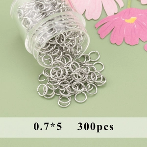 Rhodinierte offene Biegeringe 0,7x5mm für DIY-Schmuckherstellung 300er Packung