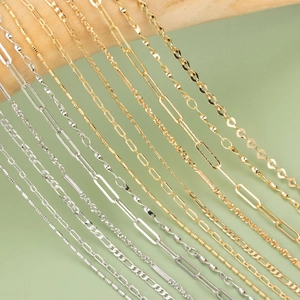 18K Vergoldete Kupferkette Für DIY Schmuckherstellung Minimalistische Figaro Büroklammer Kettenglieder Für Halsketten Armbänder