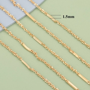 Minimalistische 18K vergoldete Kreuzkette DIY-Material mit 1,5 mm Detailbreite