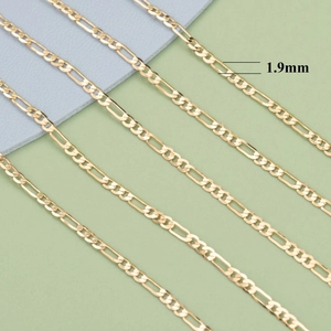 1,9 mm 18K vergoldete Figaro-Kette für DIY-Schmuckherstellung und modisches Zubehör