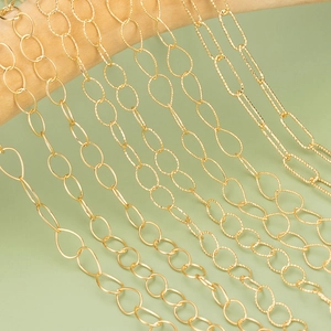 Copper Embossed DIY Jewelry Chains Gold Silver Plated Paperclip Chain For Necklace Bracelet Making Accessory