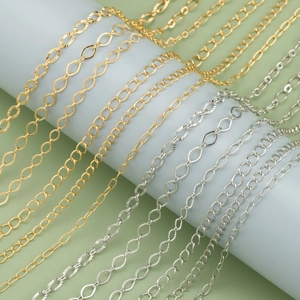 18k gold plated stainless steel extension chains in various styles for DIY jewelry
