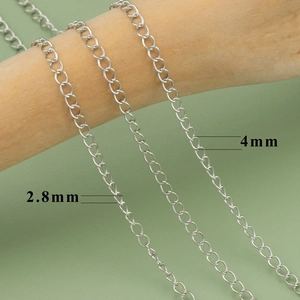 18k gold plated stainless steel O-chain for DIY jewelry making in 2.8mm and 4mm widths