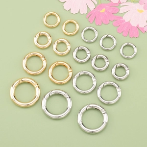 Kupfer Gold Silber Beschichtet Rund Feder O-Ring Offener Verbinder Verschluss Für DIY Schmuckherstellung Taschen Zubehör