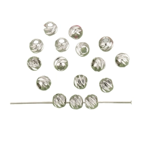 Cuentas espaciadoras facetadas de oro de 18k rodio plata con textura para joyería de bricolaje
