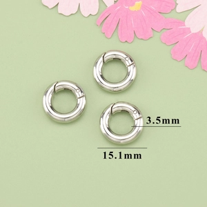 Polierte silberne Federring-Schnalle Set 15,1 mm Außendurchmesser für DIY Taschenzubehör